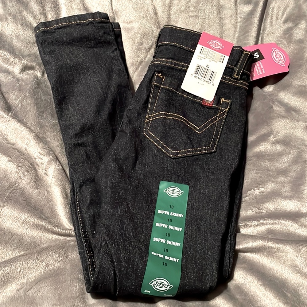 🍰 5/$20Girls Size 10 Super Skinny Dickies Jeans Dark Blue NEW